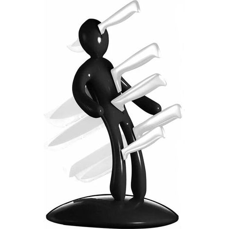 Set di ceppo portacoltelli da cucina, supporto in acciaio inox, design unico. (1/4)