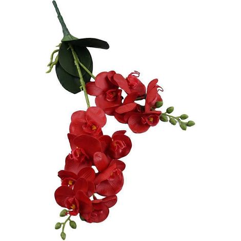 Orchidée papillon artificielle, fleurs d'orchidées papillonrouge (1/5)