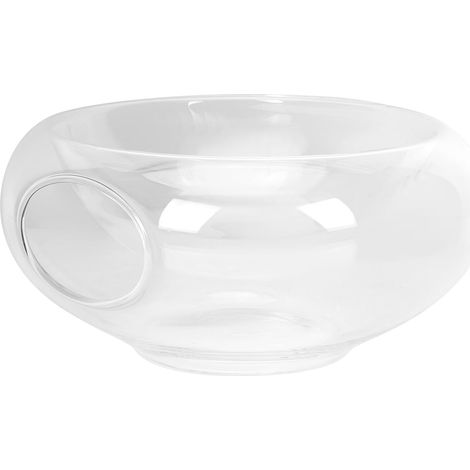 Saladier Rond en Verre Cristal Clair Surface Lisse et Détaillé, Style Conception Artistique Simple et Pratique, pour Hôtel Cuisine (1/5)