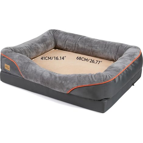 Grand Lit pour Chien, Housse Amovible et Lavable, Mousse en Éponge Soutenante (1/2)