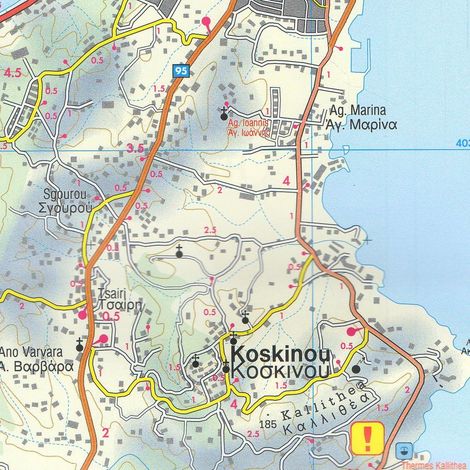 Mapa de la isla griega de Rodas 1:50.000