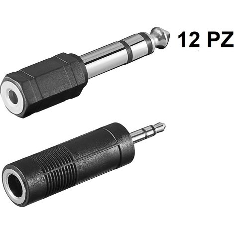 Set adattatori jack 3.5 stereo 12PZ jack maschio femmina 6.35 connettore audio
