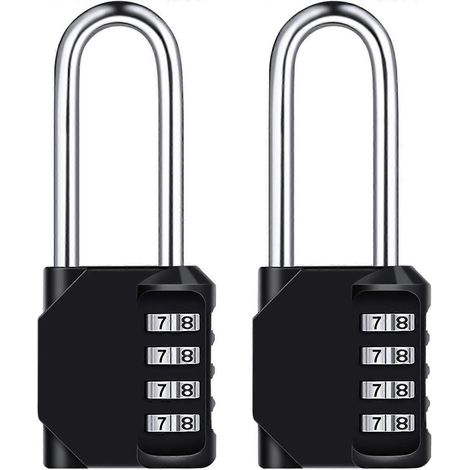 Cadenas à combinaison, [2 pièces] cadenas à combinaison étanche à 4 chiffres, métal résistant aux intempéries et galvanisé (1/5)