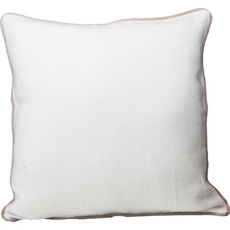 Coussin lin et coton bourdon Blanc 45x45 cm (1/2)