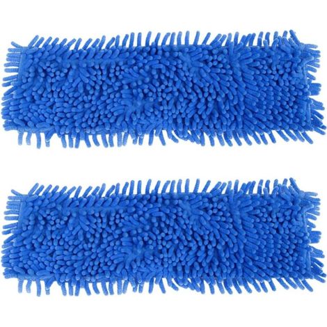 Mikrofaser-Wischmopppad (blau), waschbar und wiederverwendbar, für die Bodenreinigung (blau), Chenille, blau, Größe 40x10cm, 2 Stück. (1/4)