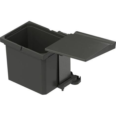 VS ENVI Einbaumülleimer Single KB 400mm - Abfalleimer 12 Liter mit Deckel, Kunststoff lava (1/4)