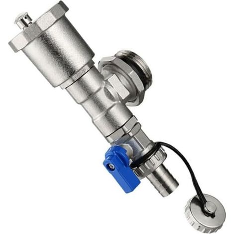 Automatic brass drain valve for underfloor heating with 1" DN25 and 1/2" DN15 for reliable maintenance of the heating circuit
