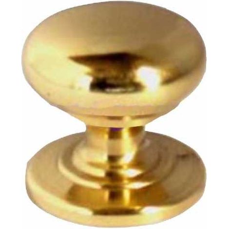 Pomolo Tondo Ghiera Ottone Lucido Mm 25