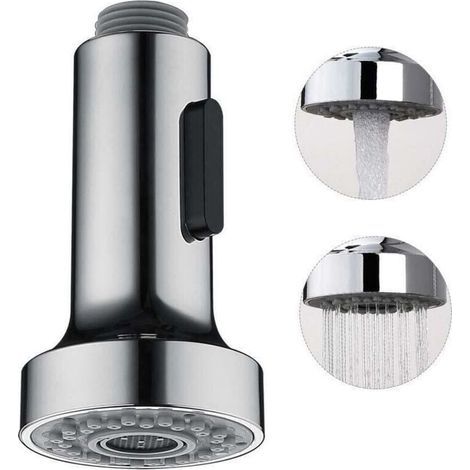 Douchette pour Robinet Cuisine Douchette 2 Modes Tête Robinet Cuisine Douchette Remplacement Douchette pour Rétractable Mitigeur Cuisine,Chromé ,G1/2"..DEBUNS (1/3)