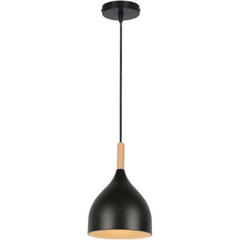 royaluxe- Plafonnier Moderne Suspension Luminaire Rétro Lustre En Métal Noir, Suspension Lustre D'Intérieur E27 Pour Chambre Salon Couloir