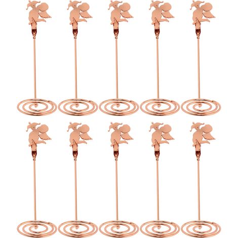 Lot de 10 porte-cartes de table en métal stable, antidérapant et durable, pour numéros de table, mariages, banquets et expositions. (1/5)
