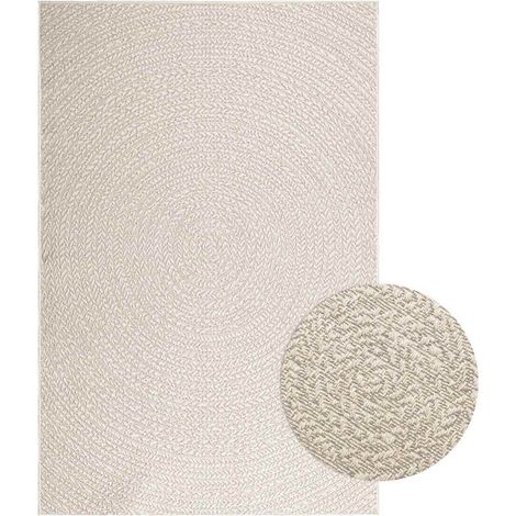 Teppich ZIZUR Creme 140x200 cm Jute-Optik Indoor und Outdoor