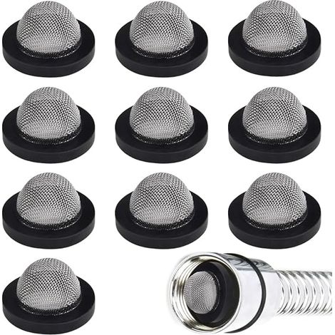 10 Stück Schlauchunterlegscheibe O-Ring-Dichtung Duschkopf-Netzfilter Edelstahldichtung für 3/4 Zoll Gartenschlauch Waschmaschine und Kit (1/5)