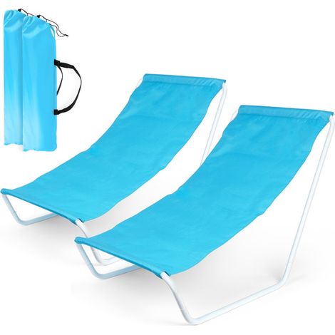 Lettino da spiaggia pieghevole, 2 pezzi.