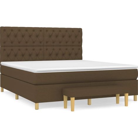 Maison Exclusive - Giroletto a Molle con Materasso Marrone Scuro 160x200cm Tessuto (1/5)