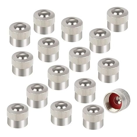 Tire Valve Stem Caps Metal Valve Stem Caps Rubber Seal Seal Dust Proof Waterproof Valve Cover Car Motorcycle Bike Scooter (1/5)