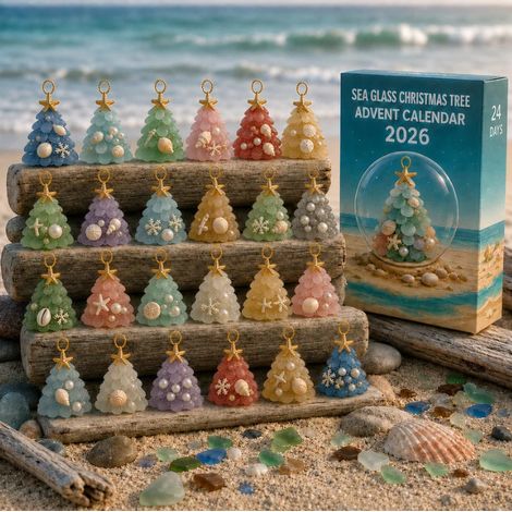 2026 Christmas Advent Calendar - Sea Glass Style Christmas Tree Advent Calendar (1/5)