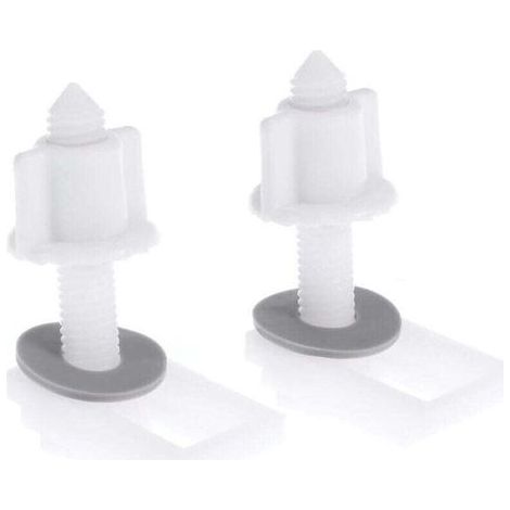 Set of 6 plastic toilet seat hinges with nuts and washers. (1/4)