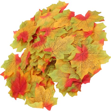 Feuilles d'érable artificielles rouges et vertes (1/5)