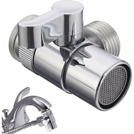 Robinet Collecteur-Universel Douche Collecteur-Inverseur Valve Pièces De Rechange Adaptateur De Douche-Robinet Valve-Pour Lavabo Salle De Bains Cuisine Lave-linge (1/5)