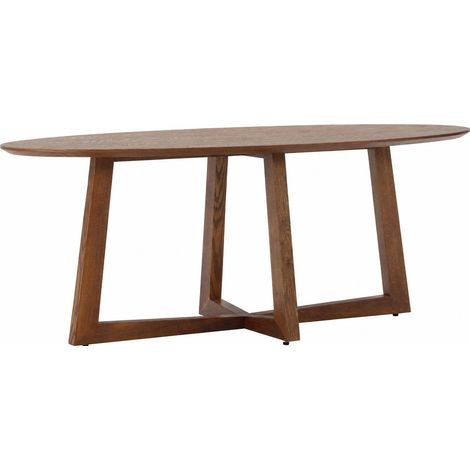 Table à manger ovale effet noyer - Noyer (1/5)
