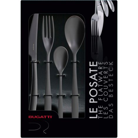 Set von 24 Teilen in einer Geschenkbox mit Riviera Black Diamond Fenster Schwarz PVD Sabbiato Bugatti (1/3)