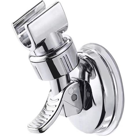 Duschkopfhalterung, 360°-Saugnapfbefestigung, wasserdicht für Handbrausen, Silber (1/5)