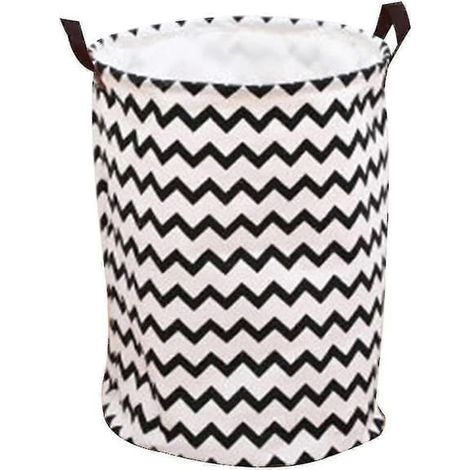 BelleRise - Panier à linge pliable de grande taille pour chambre à coucher, boîte de rangement ronde en toile (1/5)