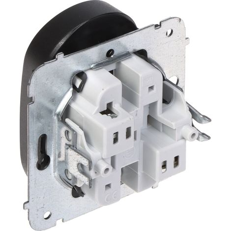 Santra Steckdose 2x2P+Z modular ohne Rahmen, flächenbündig, schwarz 4143-19 (1/3)