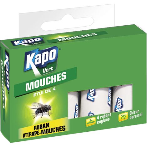 Cinta atrapamoscas, adhesiva, paquete de 4 KAPO GREEN KAPO