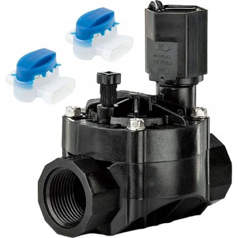 Válvula solenoide Rain Bird HV de 1" GW y 2 conectores de hidrogel. (1/3)