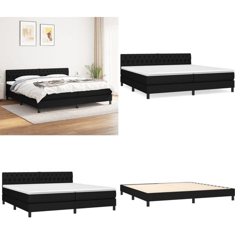 Boxspringbett mit Matratze Schwarz 200x200 cm Stoff - Boxspringbett - Doppelbett - Schlafsystem - Bettrahmen - Matratze - Home & Living (1/5)
