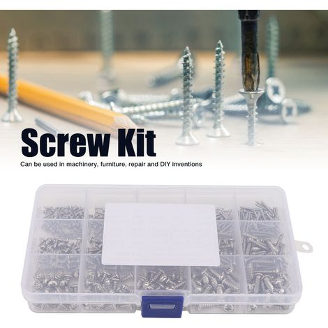 Kit de 500 vis assorties M2 M3 M4 en acier inoxydable résistant à la corrosion, ensemble de visserie (1/5)