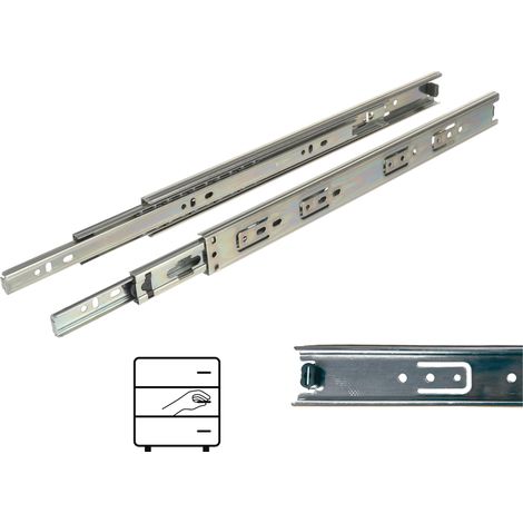 Guida a cuscinetti a sfera H35 a estrazione totale 350 mm 25 kg Riex NB35 (1/5)