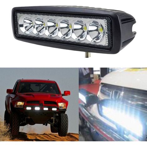 TRADE SHOP - Faro Di Profondità Per Auto O Fuoristrada A 6 Led Da 18 Watt 6000k Ip68 -