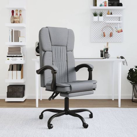 Fauteuil Relax inclinable - Chaise de Bureau inclinable Gris clair Tissu -BV34991 (1/5)