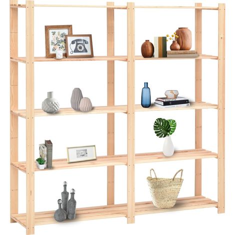 Étagères de rangement à 5 niveaux 5pcs 170x38x170 cm Pin 500 kg (1/5)