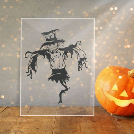Ornement Acrylique Halloween - Motif Effrayant Pour Décoration Fête - Cadre Métal Minimaliste - 14x21cm (1/5)