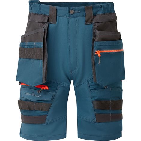 Bermudas de trabajo Holster DX4 laterales elásticos PORTWEST DX444 26 pulgadas (talla 34) Azul metro
