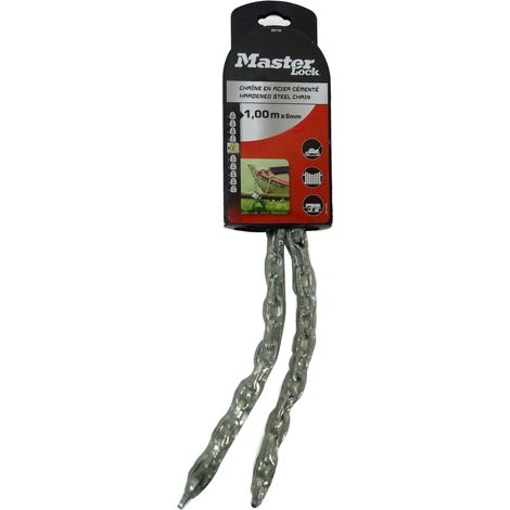 Chaine de sécurité antivol en acier cémenté 1 m x 6 mm MASTER LOCK 8011D (1/3)