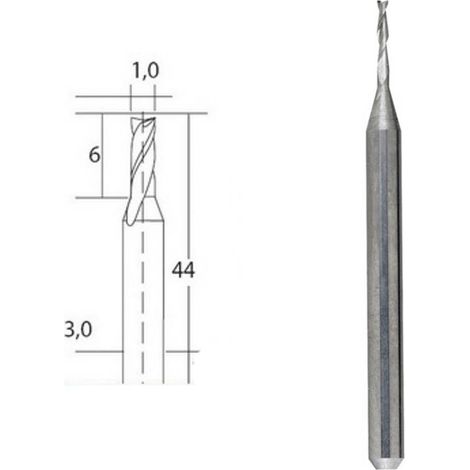 Fraises en métal renforcé embouts forêt Ø 1 mm - Proxxon