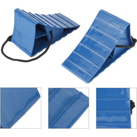 Butée de pneu 2pcs Cale de Roue Portable Bloc d'Arrêt de Pneu Antidérapant pour Remorques Voiture Moto auto enjoliveur (1/4)