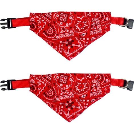 2 serviettes de salive pour chiens, basculement ajustable en style bohémien, adaptées aux grands animaux de compagnie (rouge, taille L) (1/5)