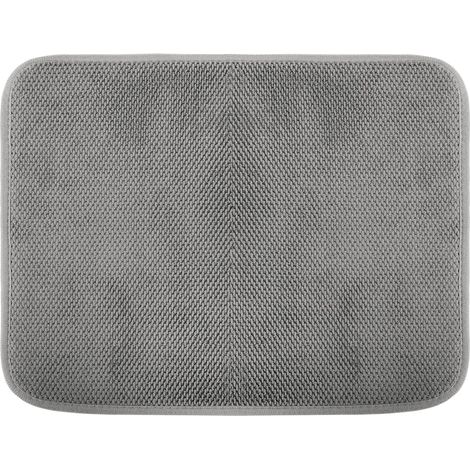 Tapis absorbant en microfibre 30 x 40 cm – Ultra-absorbant, séchage rapide – Lavable en machine – Convient à tous les ustensiles de cuisine – Gris