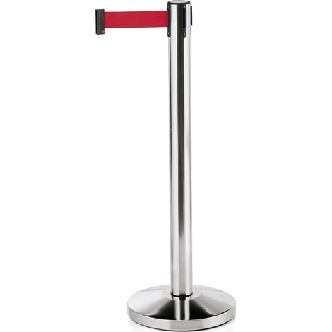 Poteau poli 200 cm sangle rouge inox polyester LIGHTFLEX lot de 2 - Was Germany (1/2)