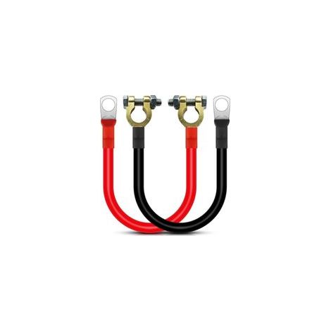 CSPARKV Câble Onduleur de Batterie 30cm avec Connecteurs de Bornes de Batterie 12V-24V 25mm² 3AWG (Max 125A) Câble de Batterie Rouge et Noir pour Camion, Moto, Solaire, Camping-Car, Marine (1/4)