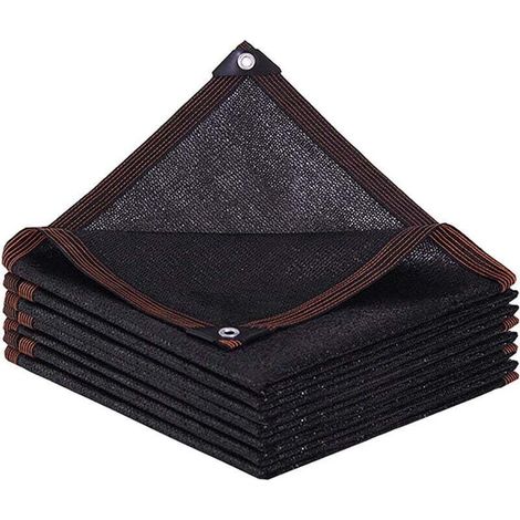 Rechteckiges Sonnensegel/Sonnenschutznetz mit Ösen für Balkon, Gewächshaus, Garten, Pergola, Terrasse, Rasen – 2 x 1 m – Schwarz