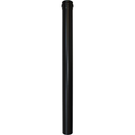 Sivac – Conduit de fumée droit noir 1000 mm – Ø 100 mm – Raccordement poêle à granulés – Pour espaces confinés