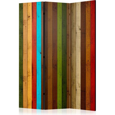 Paravento - Wooden rainbow [Room Dividers] - 135x172 (1/4)