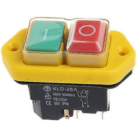 Interrupteur à bouton-poussoir 1 pièce kjd17b, interrupteur à bouton 220 V-240 V 16 A, outil électrique à 5 broches - cadeau pour la famille (1/5)